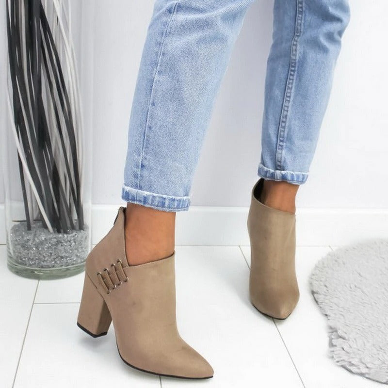 Gisèle Bottines Bout Pointu Talon Carré À Laçage Latéral Femme