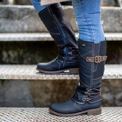 Inès Bottes Mi-Mollet À Boucles Et Talon Bas Femme