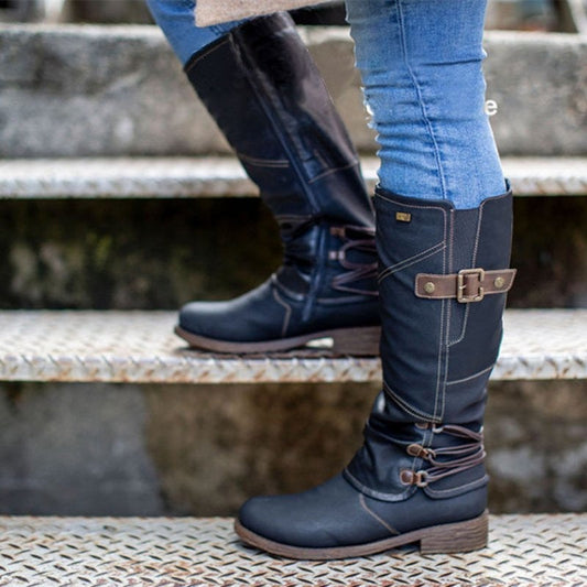 Inès Bottes Mi-Mollet À Boucles Et Talon Bas Femme