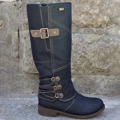 Inès Bottes Mi-Mollet À Boucles Et Talon Bas Femme