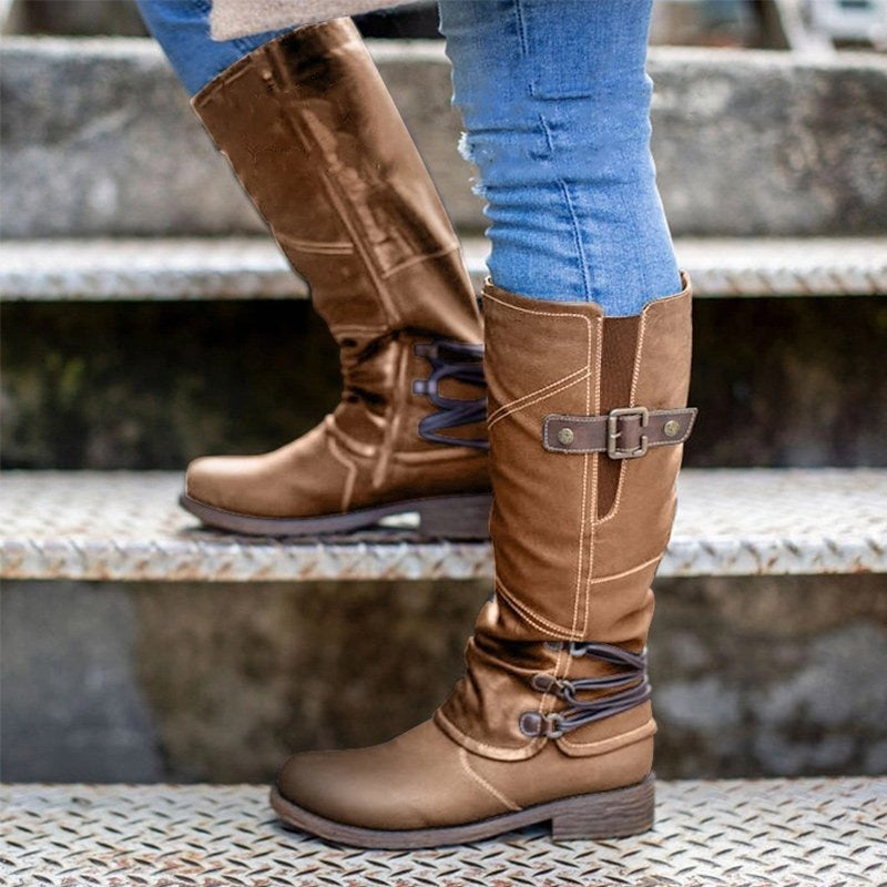 Inès Bottes Mi-Mollet À Boucles Et Talon Bas Femme
