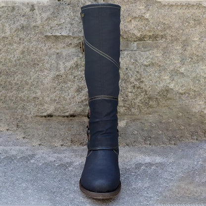 Inès Bottes Mi-Mollet À Boucles Et Talon Bas Femme