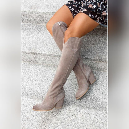 Jeanne Bottes Western Hautes À Talon Carré Femme