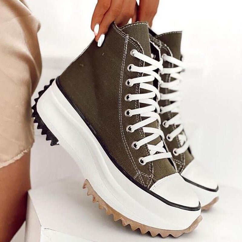 Charlotte Baskets Montantes En Toile À Plateforme Femme