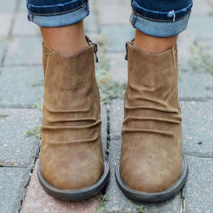 Paloma Bottines Froncées À Talon Carré Et Zip Femme