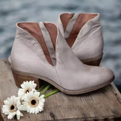 Séverine Bottines Échancrées Zippées À Talon Bas Femme
