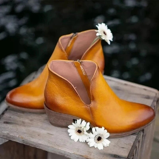 Séverine Bottines Échancrées Zippées À Talon Bas Femme