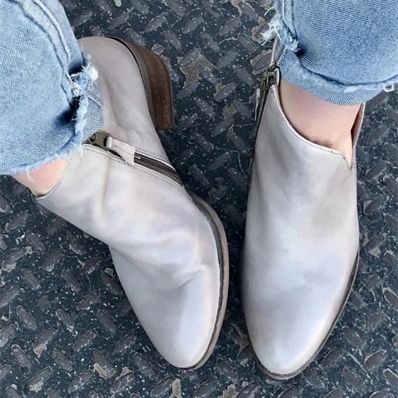 Séverine Bottines Échancrées Zippées À Talon Bas Femme