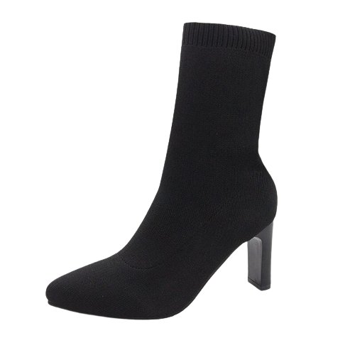 Zélie Bottines Chaussette En Maille Talon Fin Bout Pointu Femme