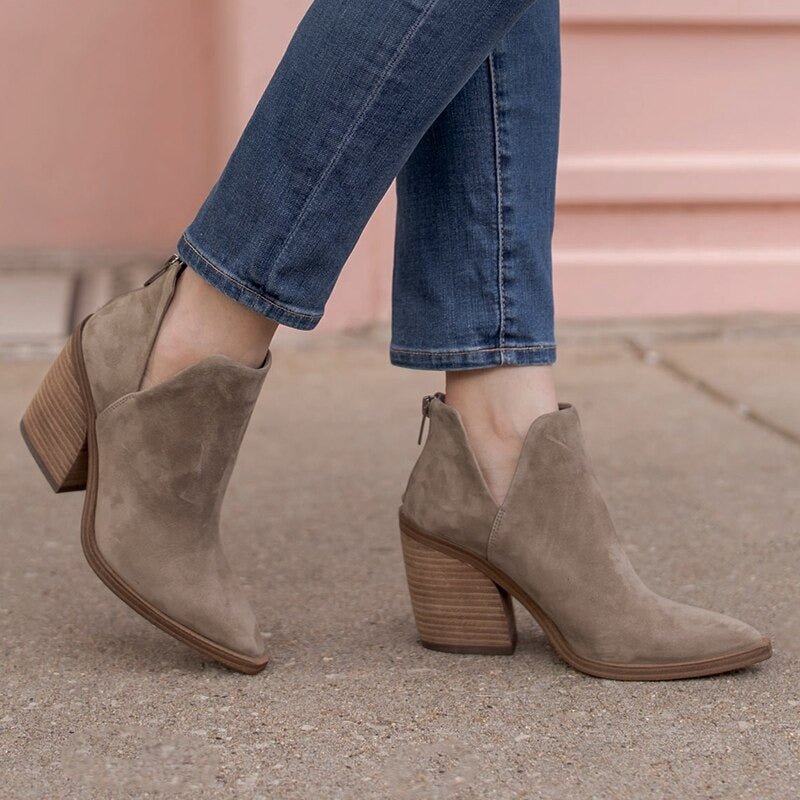 Lise Bottines Échancrées En V À Talon Carré Femme
