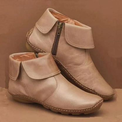 Lorène Bottines À Revers Rabattable Zippées Femme