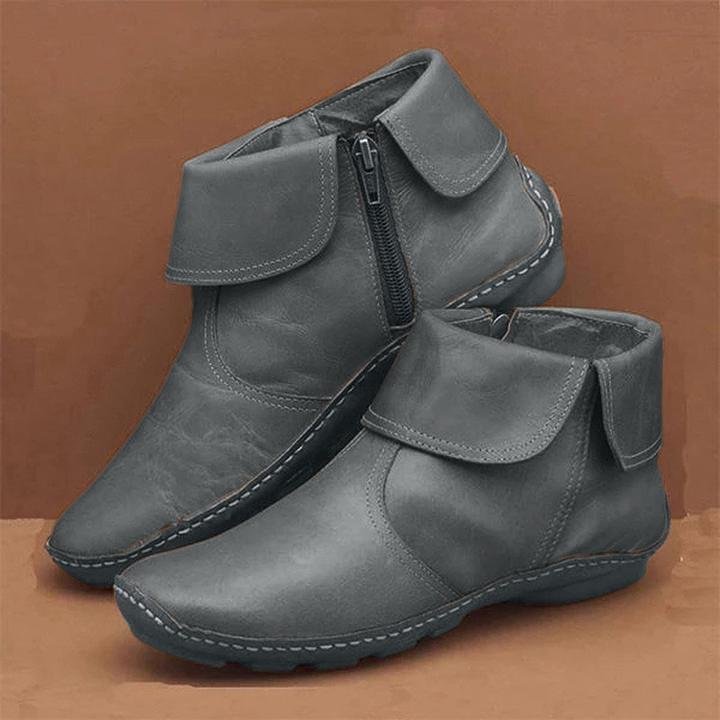 Lorène Bottines À Revers Rabattable Zippées Femme