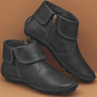 Lorène Bottines À Revers Rabattable Zippées Femme