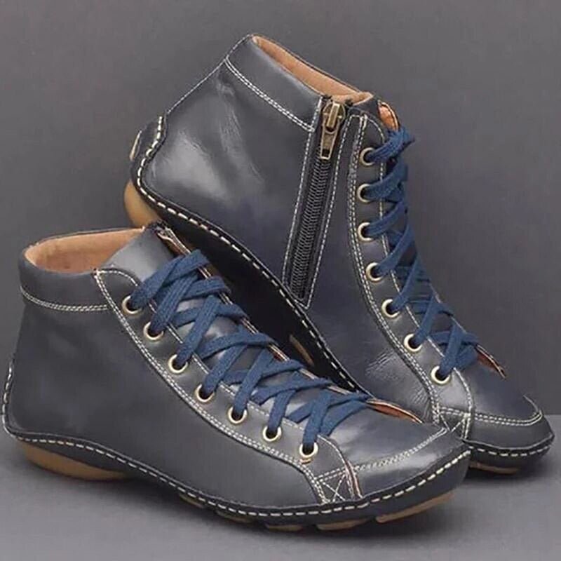 Maud Bottines À Lacets Et Zip Aspect Cuir Surpiqué Femme