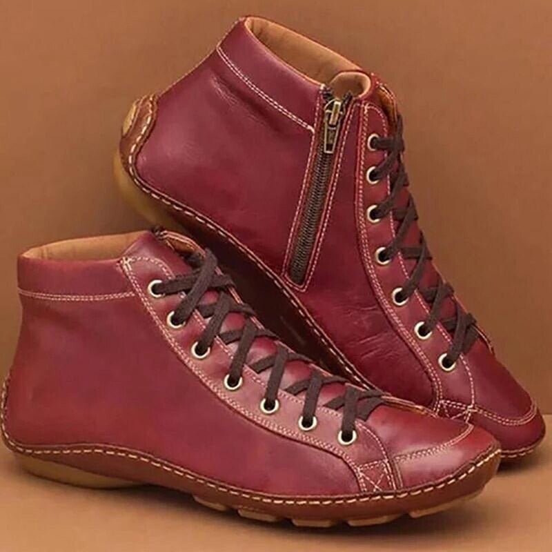 Maud Bottines À Lacets Et Zip Aspect Cuir Surpiqué Femme