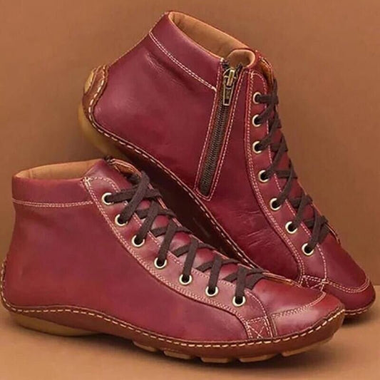 Maud Bottines À Lacets Et Zip Aspect Cuir Surpiqué Femme