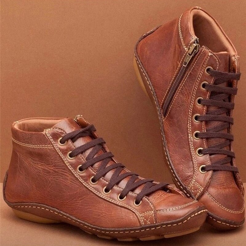 Maud Bottines À Lacets Et Zip Aspect Cuir Surpiqué Femme