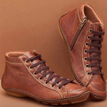 Maud Bottines À Lacets Et Zip Aspect Cuir Surpiqué Femme