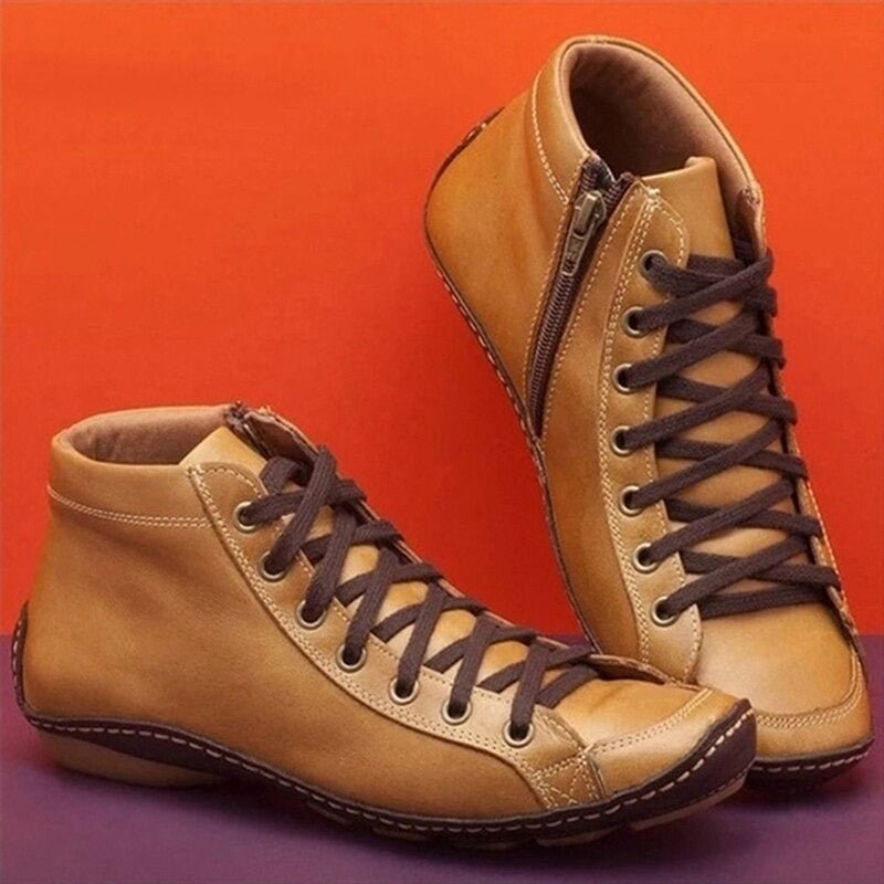 Maud Bottines À Lacets Et Zip Aspect Cuir Surpiqué Femme