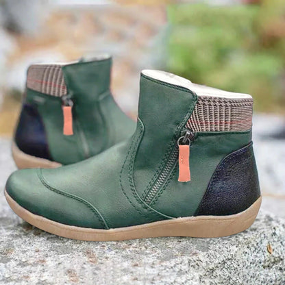 Honorine Bottines Zippées À Col Tricot Et Doublure Femme