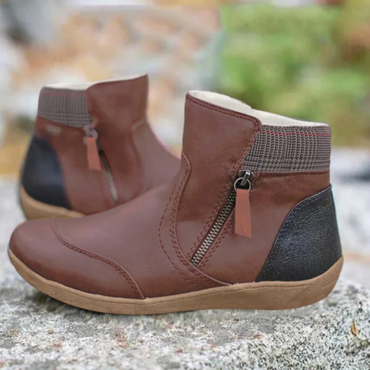 Honorine Bottines Zippées À Col Tricot Et Doublure Femme