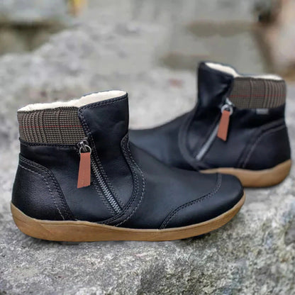 Honorine Bottines Zippées À Col Tricot Et Doublure Femme