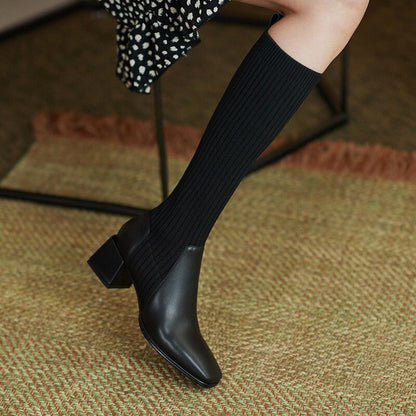 Isaure Bottes Chaussette En Maille À Talon Carré Femme