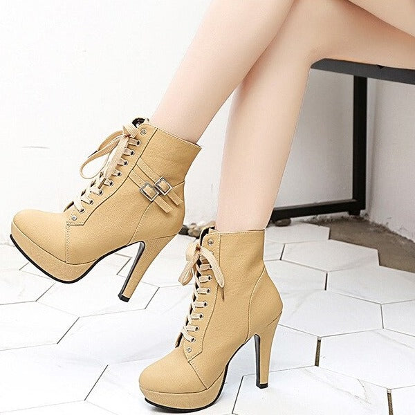 Valentine Bottines À Lacets Talon Aiguille Et Plateforme Femme