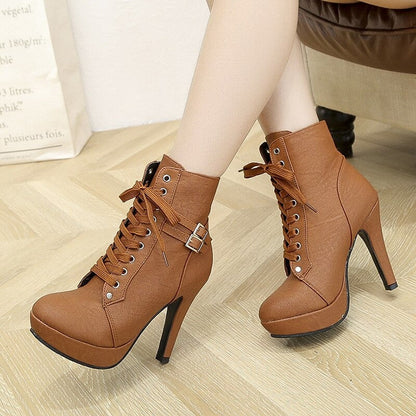 Valentine Bottines À Lacets Talon Aiguille Et Plateforme Femme