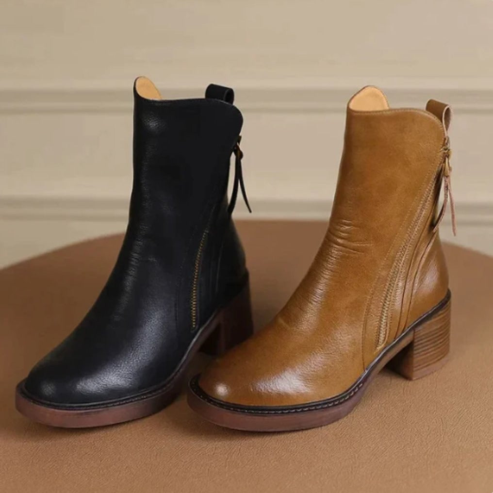 Coralie Bottines Citadines Zippées À Talon Bloc Femme