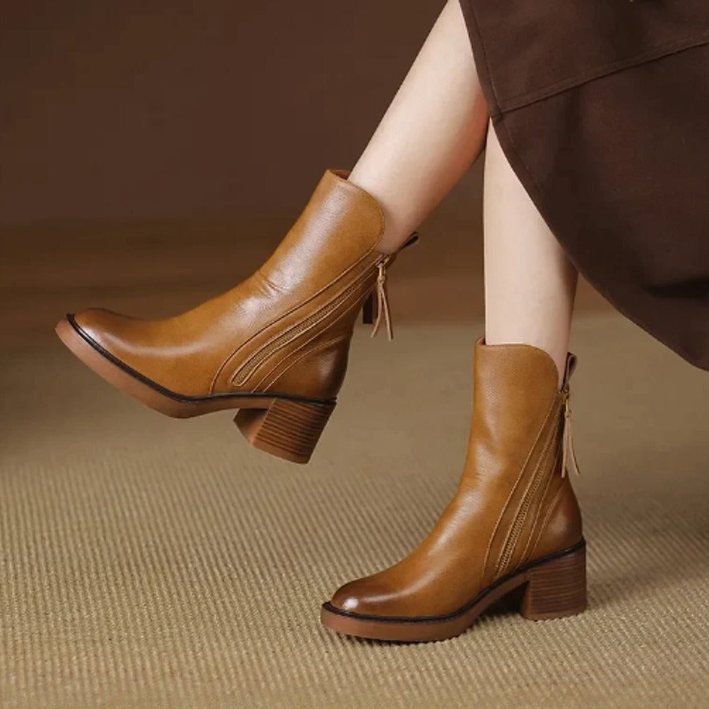 Coralie Bottines Citadines Zippées À Talon Bloc Femme