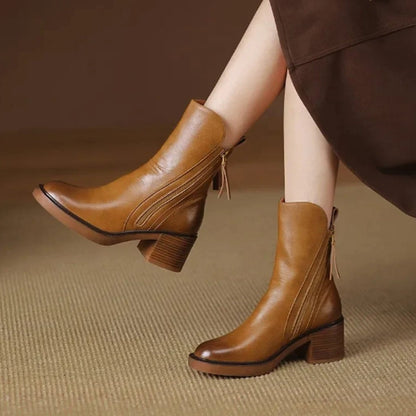 Coralie Bottines Citadines Zippées À Talon Bloc Femme