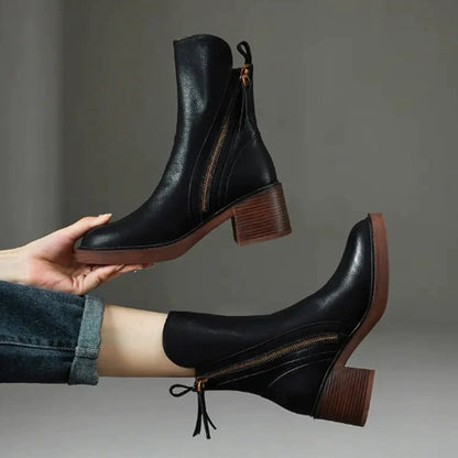 Coralie Bottines Citadines Zippées À Talon Bloc Femme