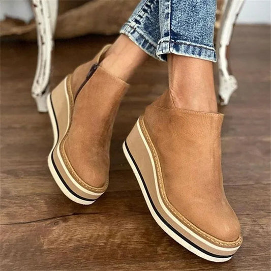 Maëline Bottines Compensées À Plateforme Et Zip Latéral Femme