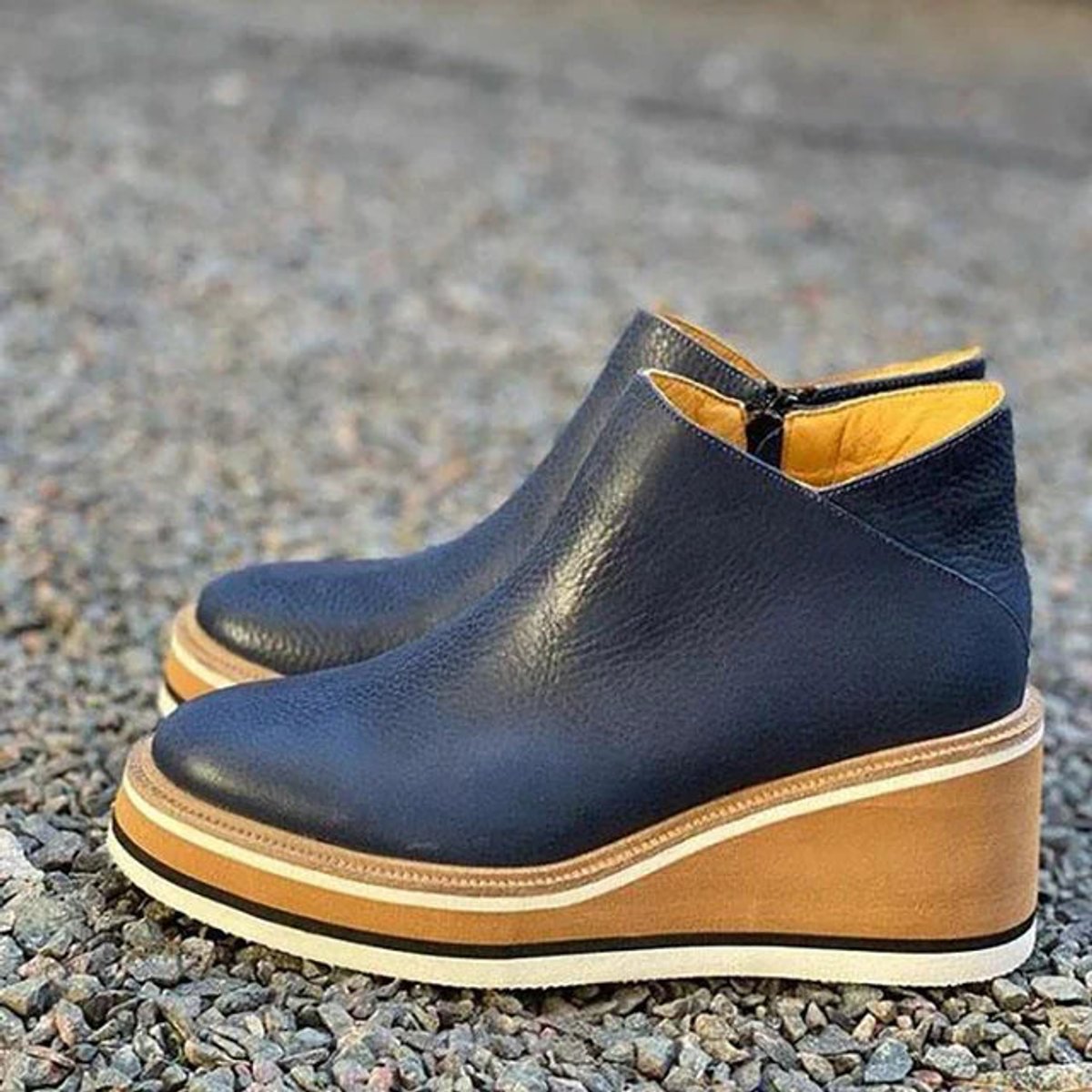 Maëline Bottines Compensées À Plateforme Et Zip Latéral Femme