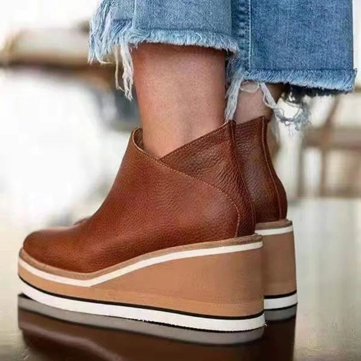 Maëline Bottines Compensées À Plateforme Et Zip Latéral Femme