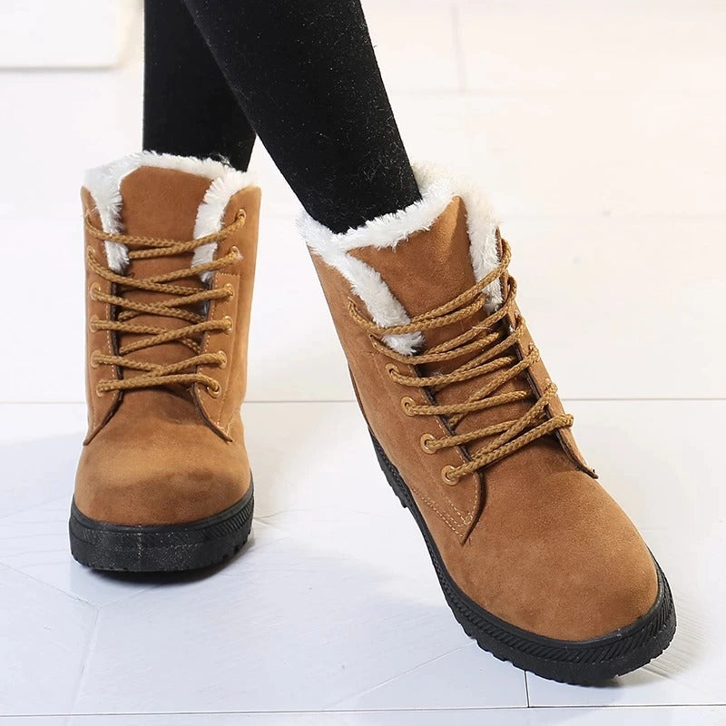 Mireille Bottines À Lacets Doublées Fourrées Semelle Crantée Femme