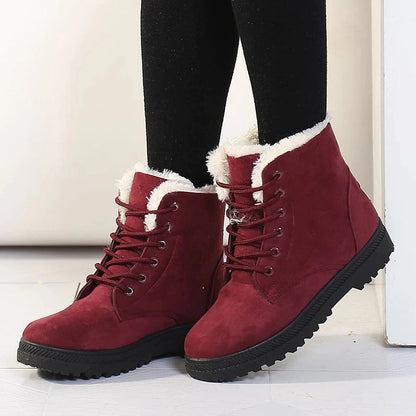 Mireille Bottines À Lacets Doublées Fourrées Semelle Crantée Femme