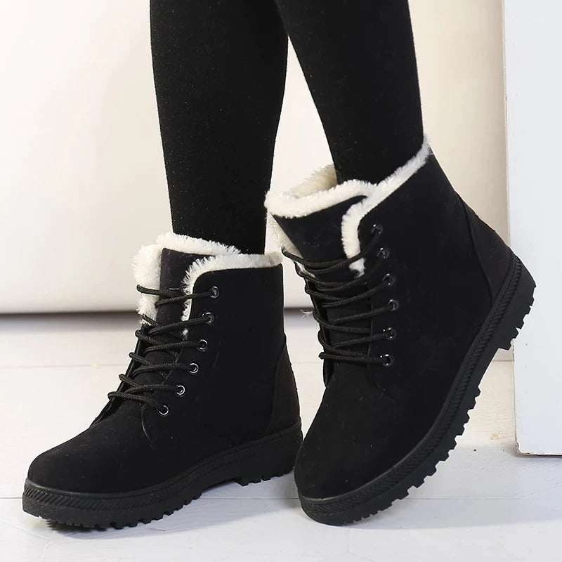 Mireille Bottines À Lacets Doublées Fourrées Semelle Crantée Femme