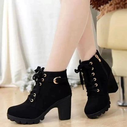 Anouk Bottines À Lacets Talon Carré Haut Semelle Crantée Femme