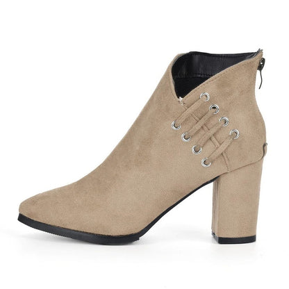 Gisèle Bottines Bout Pointu Talon Carré À Laçage Latéral Femme