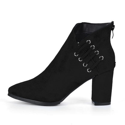 Gisèle Bottines Bout Pointu Talon Carré À Laçage Latéral Femme