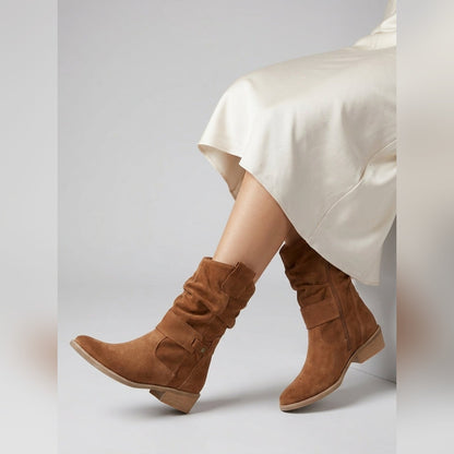 Alizée Bottines Slouchy Mi-Mollet À Sangle Décorative Femme