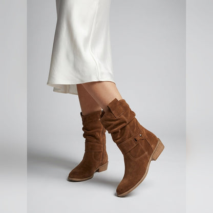 Alizée Bottines Slouchy Mi-Mollet À Sangle Décorative Femme