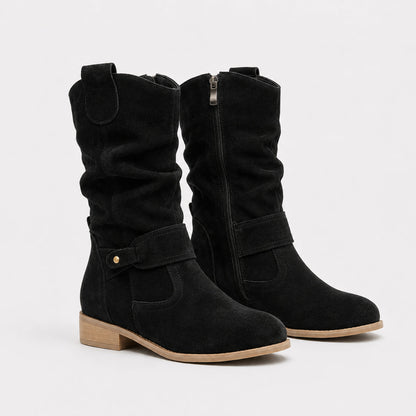 Alizée Bottines Slouchy Mi-Mollet À Sangle Décorative Femme