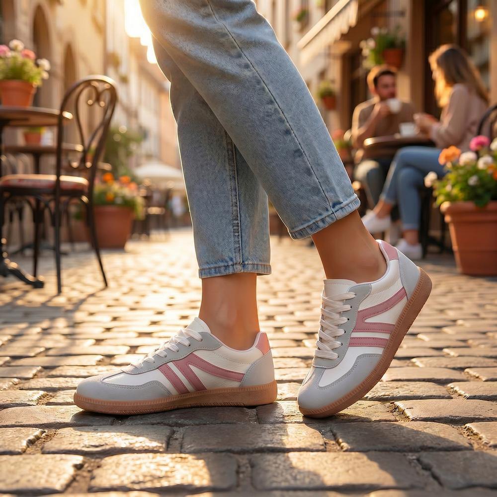 Adèle Baskets Rétro À Lacets Et Bandes Latérales Femme