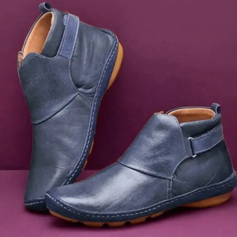 Sylvie Bottines Aspect Cuir À Bride Scratch Semelle Surpiquée Femme