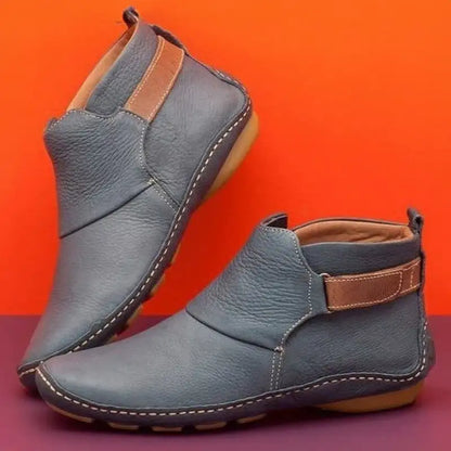 Sylvie Bottines Aspect Cuir À Bride Scratch Semelle Surpiquée Femme