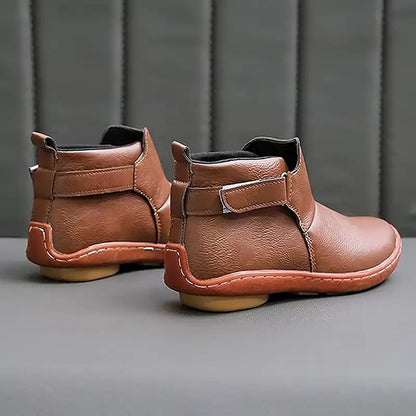 Sylvie Bottines Aspect Cuir À Bride Scratch Semelle Surpiquée Femme