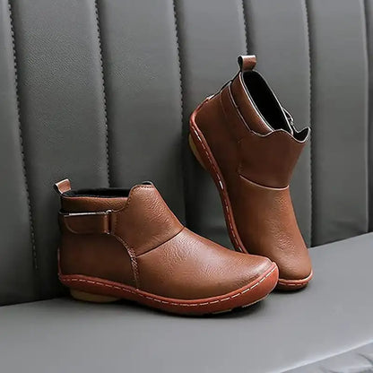 Sylvie Bottines Aspect Cuir À Bride Scratch Semelle Surpiquée Femme